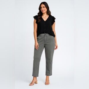 Old Navy Gray Easy Chino Pants Cotton Blend Stretch – Women’s Size Large